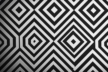 Striking Black and White Geometric Pattern with Diamonds and Squares