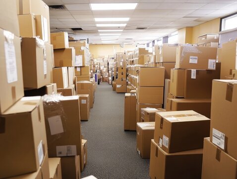moving boxes, many cardboard boxes photo