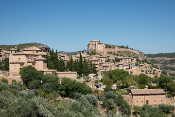 Obraz premium The Historical-Artistic complex of the town of Alquézar in the Sierra de Guara. Huesca, Aragon, Spain