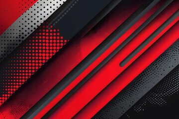 Dynamic Red and Black Abstract Background with Geometric Patterns