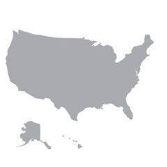 gray color USA map