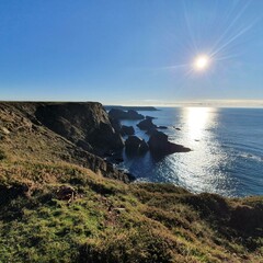 north wales coastal walk cliff with sea view 