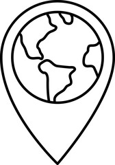 World globe line icon. Vector Earth global country map sign. Travel internet globe vector collection.