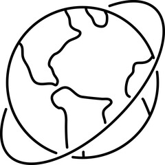 World globe line icon. Vector Earth global country map sign. Travel internet globe vector collection.