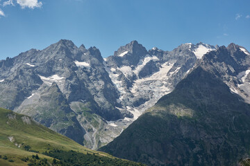 Fototapeta premium Sunset at the Espace San Bernardo ski resort in the Italian Alps of the Aosta Valley.