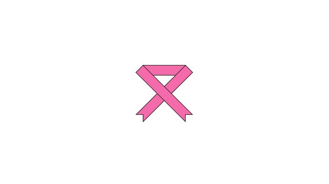 A pink ribbon, universally recognized as a symbol of breast cancer awareness and support.