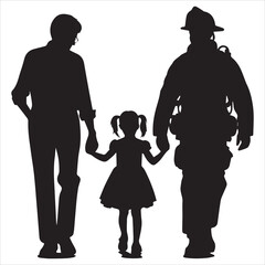 fireman silhouette Vector Firefighter Man silhouette  collection, 