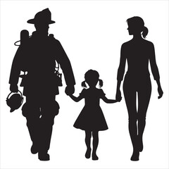 fireman silhouette Vector Firefighter Man silhouette  collection, 