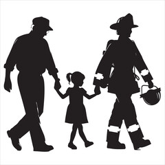 fireman silhouette Vector Firefighter Man silhouette  collection, 