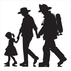 fireman silhouette Vector Firefighter Man silhouette  collection, 