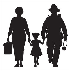 fireman silhouette Vector Firefighter Man silhouette  collection, 