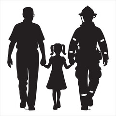 fireman silhouette Vector Firefighter Man silhouette  collection, 