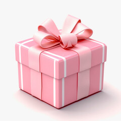 Obraz premium Elegant Christmas gifts wrapped in pink on a white background