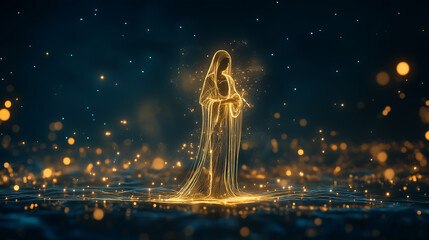 Virgo has a symbol of the Virgin Maiden, The constellation of Virgo zodiac sign, Virgo zodiac sign astrological background. The Virgo horoscope sign