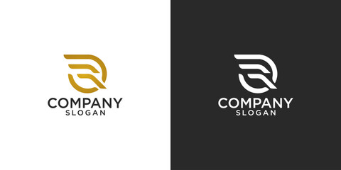 letter R abstract monogram logo vector design