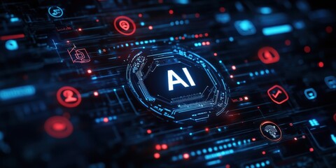 Obraz premium AI Ethics Laws and Regulations Futuristic Legal Standards Design