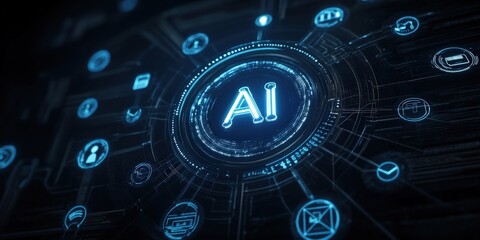 Obraz premium AI Ethics Laws and Regulations Futuristic Legal Standards Design