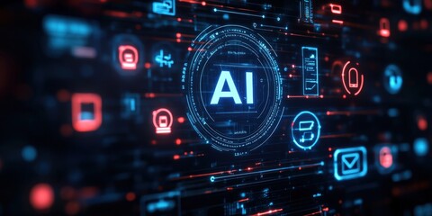 Obraz premium AI Ethics Laws and Regulations Futuristic Legal Standards Design