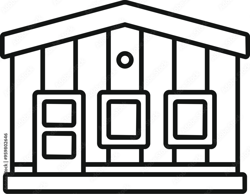 Poster this vector illustration of a bank building facade with columns and windows is perfect for projects 