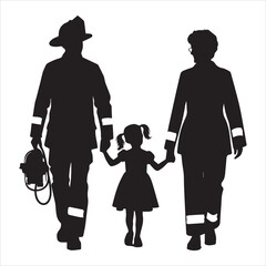 fireman silhouette Vector Firefighter Man silhouette  collection, 
