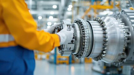 Fototapeta premium Engineer Mechanics Aerospace Focuses on the mechanical aspects of aircraft and spacecraft, ensuring they meet performance standards