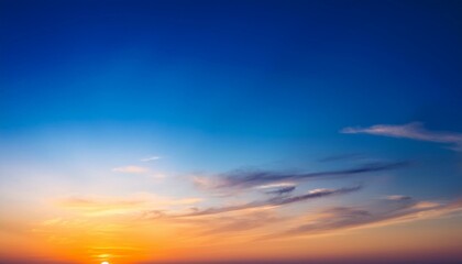 Sky gradient from blue to orange sunset