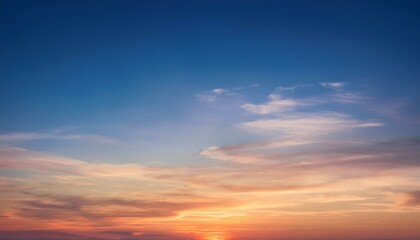 Sky gradient from blue to orange sunset