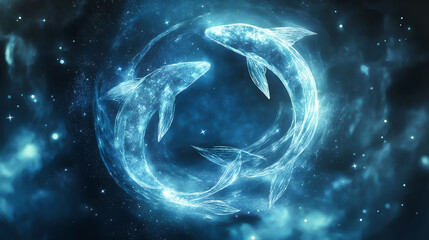 Pisces zodiac sign, The constellation of pisces zodiac sign, Pisces zodiac sign astrological background. The Pisces horoscope sign