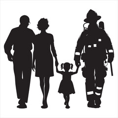 fireman silhouette Vector Firefighter Man silhouette  collection, 