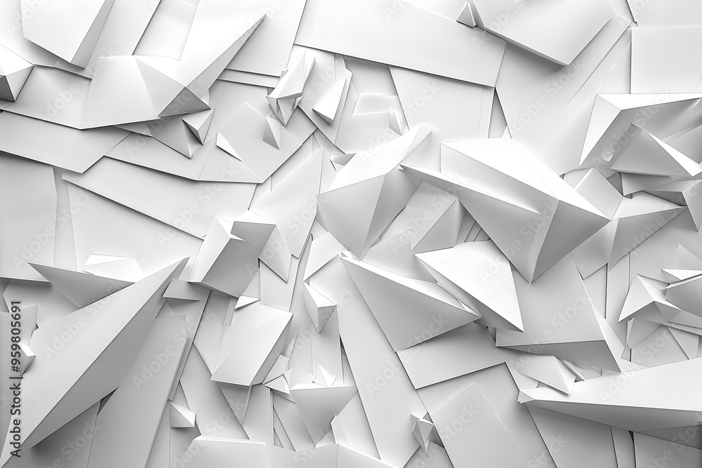 Aufkleber abstract white geometric composition with sharp angles and textures