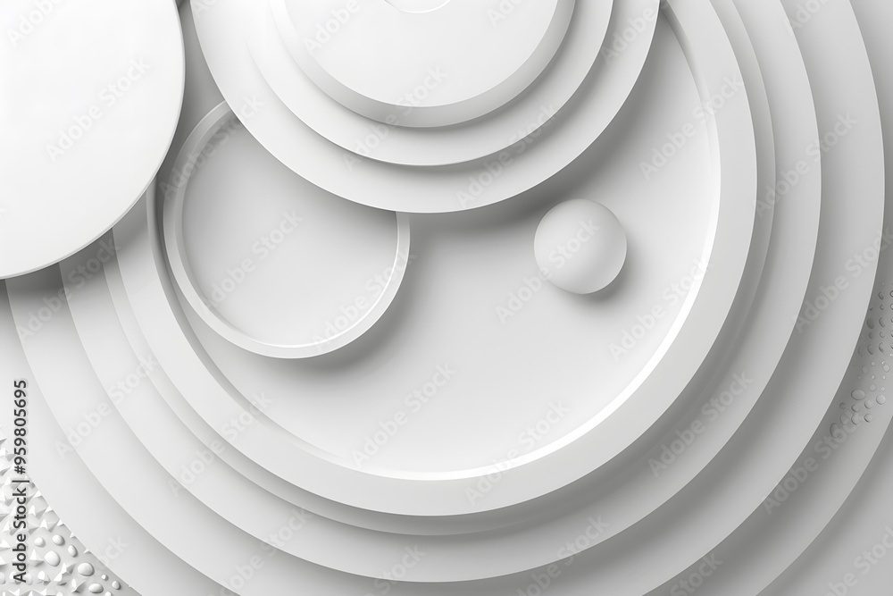 Poster abstract white circular layers with textured background