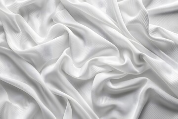 Obraz premium Elegant White Fabric Texture with Soft Drapes and Waves