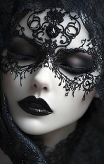 20. **Gothic face art with dramatic shadows, dark tones, and intricate, ornate details**