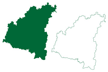Aurangabad district (Maharashtra State, Aurangabad Division, Republic of India) map vector illustration, scribble sketch map