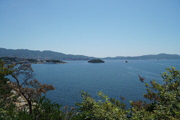 Gorgeous View of Karuga Seaside in Kure City, Hiroshima Prefecture, Japan.