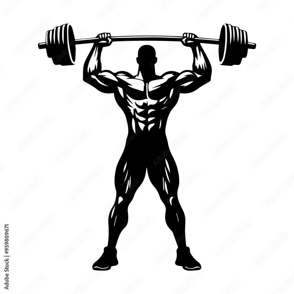 Poster  body builder man vector illustration