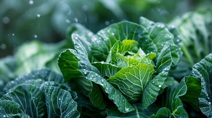 Hydroponics of cabbage plants with innovative technology, vibrant and healthy growth in a futuristic environment