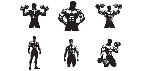  body builder man vector illustration