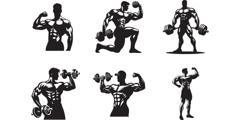 Plakat body builder man vector illustration