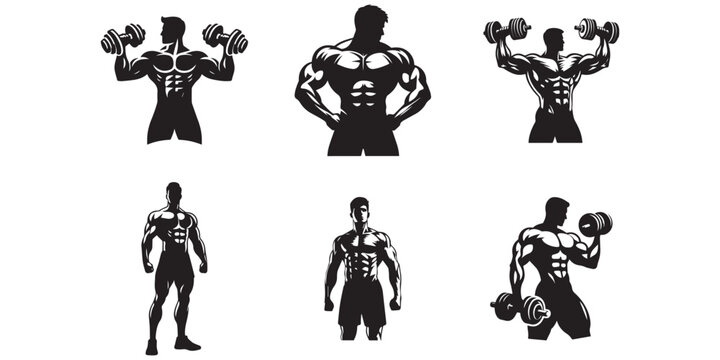  body builder man vector illustration
