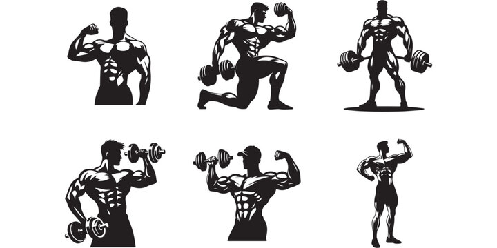  body builder man vector illustration