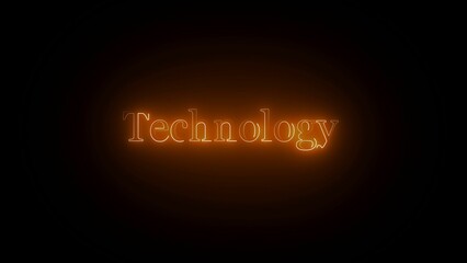 Abstract Glowing Text TECHNOLOGY: Fiery Digital Typography