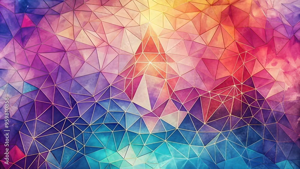 Poster abstract delaunay voronoi trianglify color diagram background illustration. color abstract trianglif