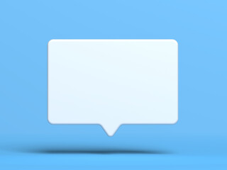 Fototapeta premium Speech balloon. Blue color. Bubble message. 3d illustration.