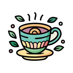 Cup of coffee. Colored signs for design logo, visit card, etc. Single high-quality food symbol for web design or mobile app. 