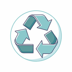 Obraz premium Three green arrows arranged in a circle, following each other