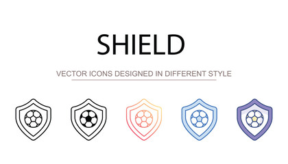 Shield icon design with white background stock illustration