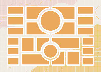 Pictures or photos frame collage. comics page grid layout abstract photo frames and digital photo wall template