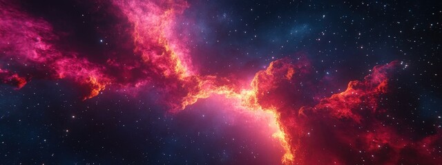 Naklejka premium Vibrant Nebula in Deep Space rendered in 3D cartoon style