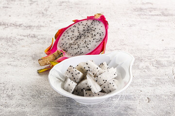 Dragon fruit Pitahaya in the bowl
